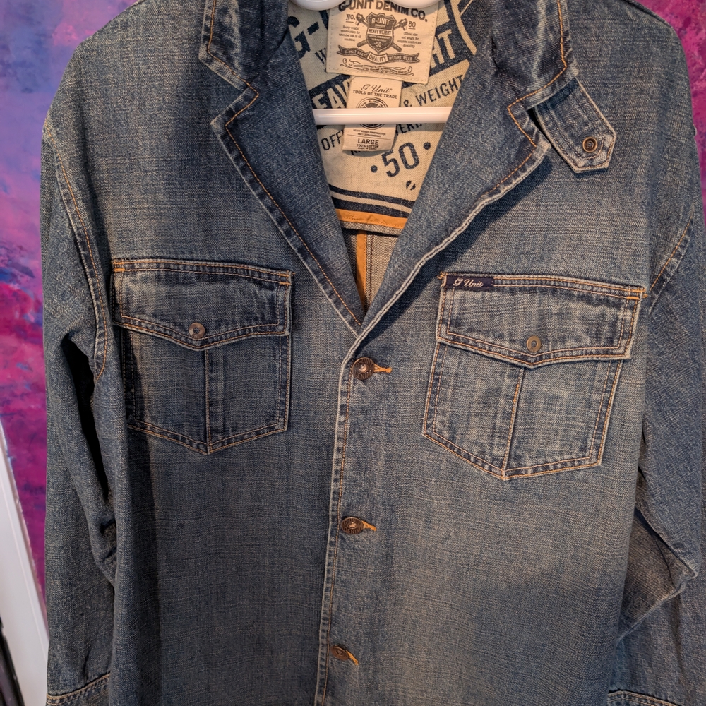 G-Unit Men's Jean Jacket Size Large Y2K Brand New No Tags 🔥💨💯